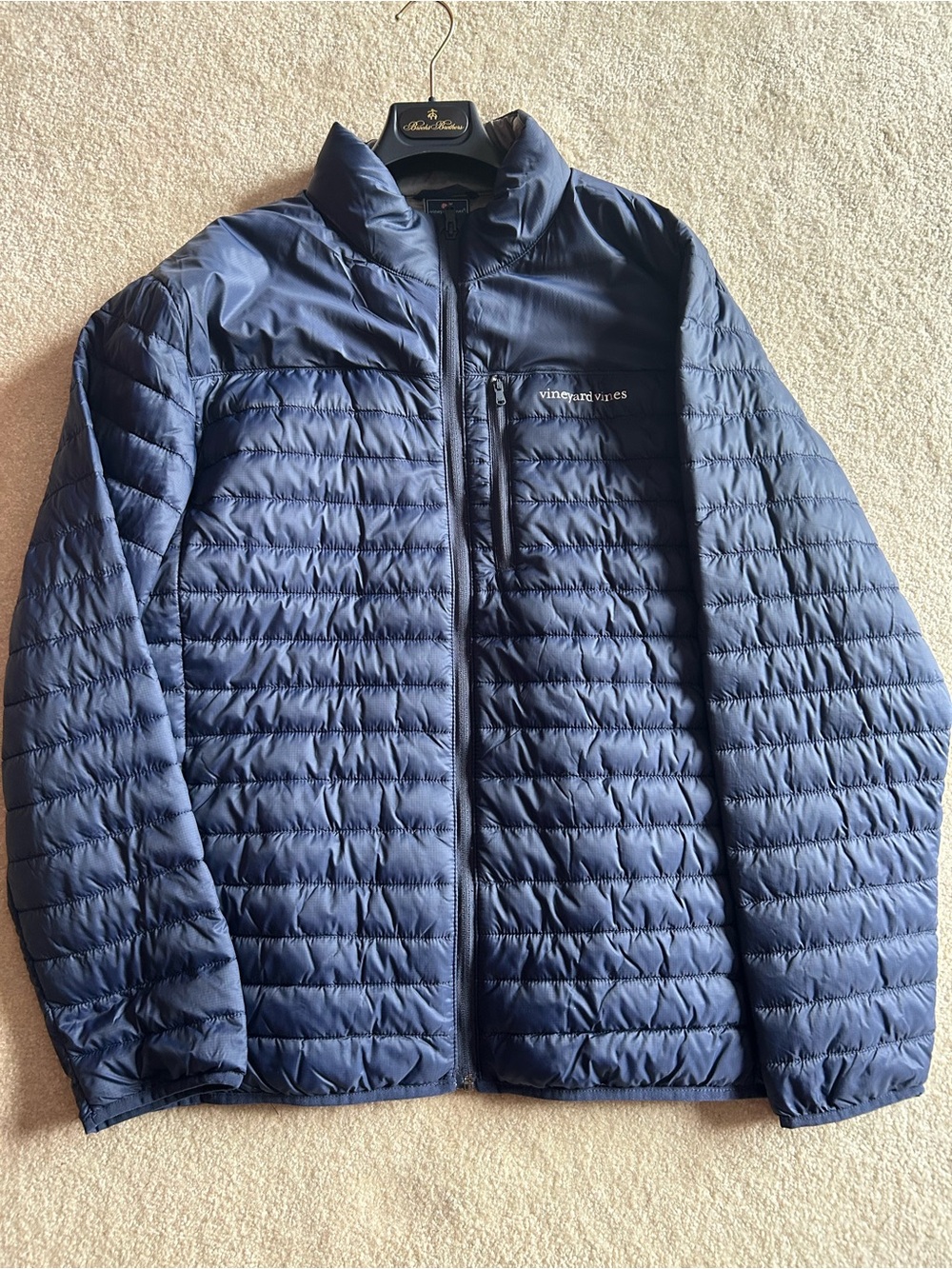 Vineyard Vines Men's Navy Quilted Packable Jacket - Large, Brand New never worn